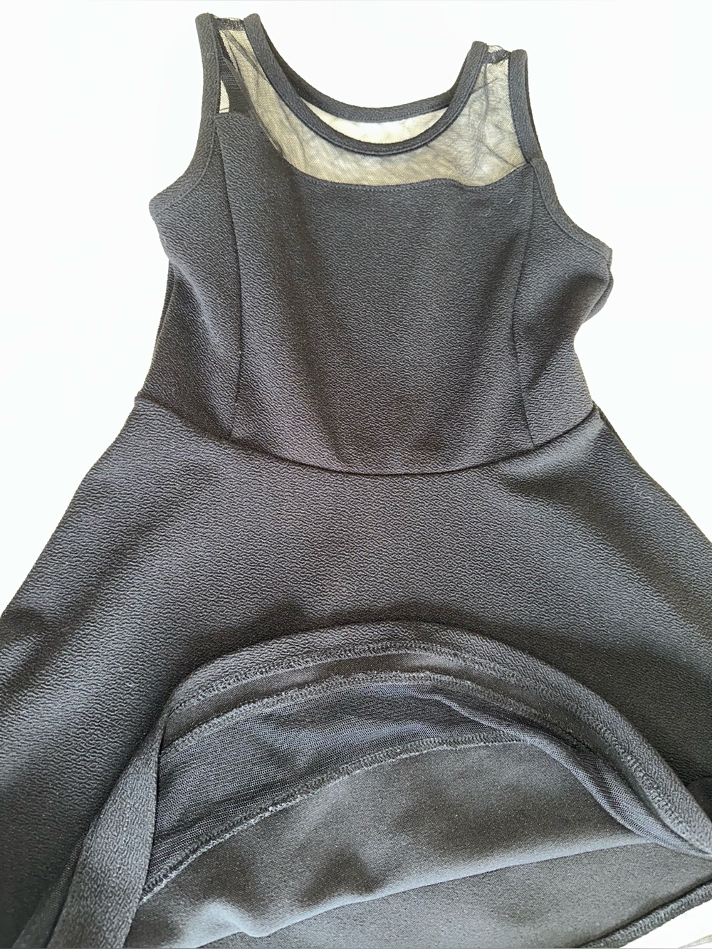 Place Black Sheer Yoke Tank Dress
